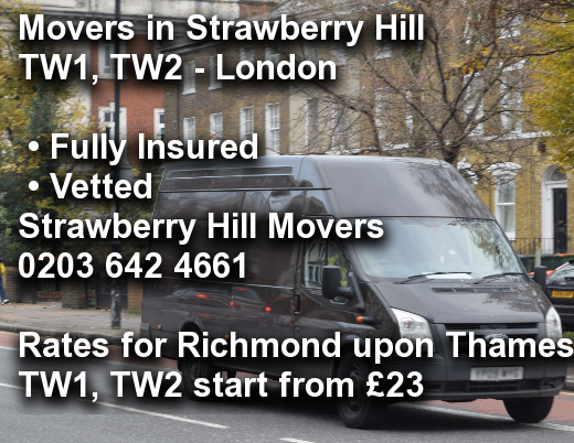 Movers in Strawberry Hill TW1, TW2, Richmond upon Thames